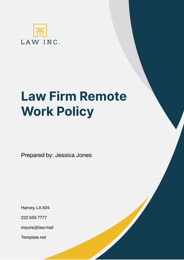Free Law Firm Remote Work Policy Template to Edit Online