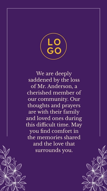 Free Condolence Social Media Post Template to Edit Online