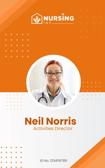 Free Activities Director ID Card Template to Edit Online