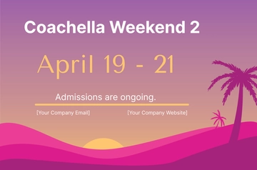 Free Coachella Weekend 2 Schedule Template to Edit Online