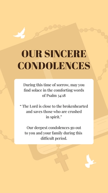 Free Condolence Bible Quote Template to Edit Online