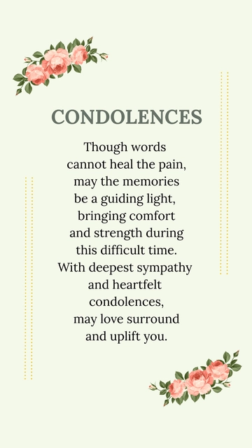 Free Condolence Inspirational Sympathy Quote Template to Edit Online