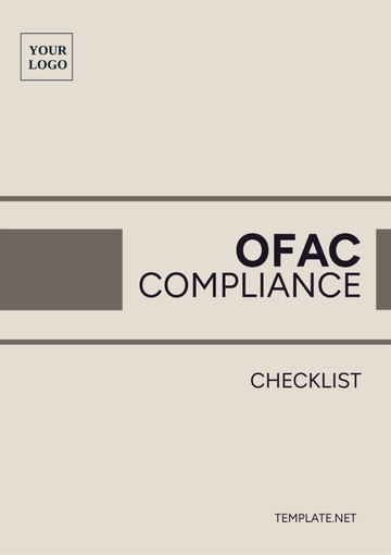 Free OFAC Compliance Checklist Template to Edit Online