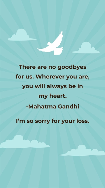 Free Condolence Sorry For Your Loss Quote Template to Edit Online