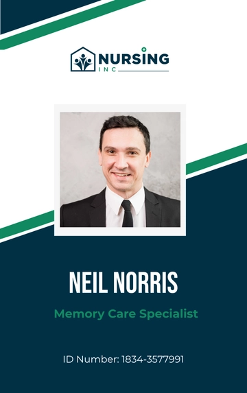 Free Memory Care Specialist ID Card Template to Edit Online