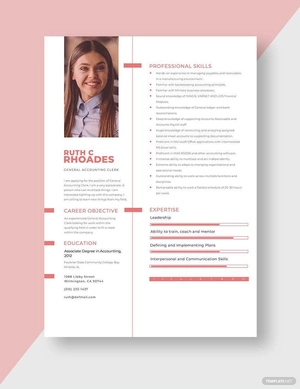 General Accounting Clerk Resume