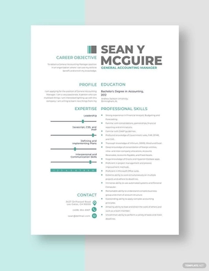 General Accounting Manager Resume