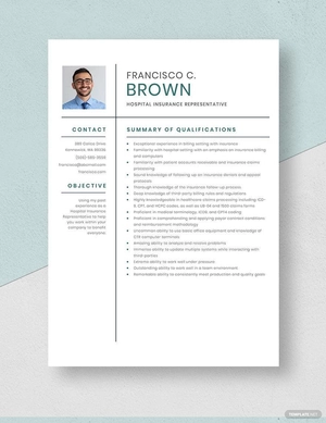 Hospital Insurance Representative Resume