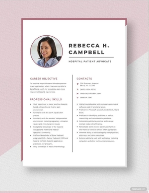 Hospital Patient Advocate Resume