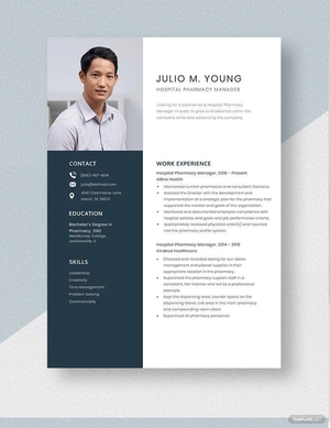 Hospital Pharmacy Manager Resume