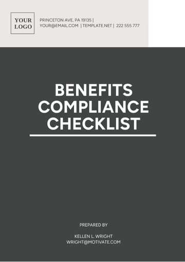 Free Benefits Compliance Checklist Template to Edit Online