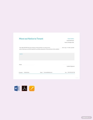 Move Out Notice to Tenant Template