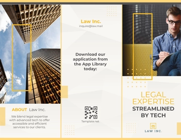 Free Law Firm Application Brochure Template to Edit Online