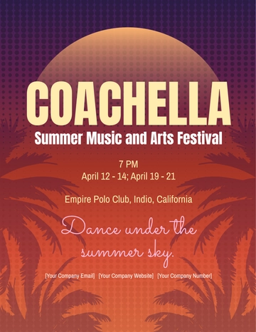 Free Coachella Summer Flyer Template to Edit Online