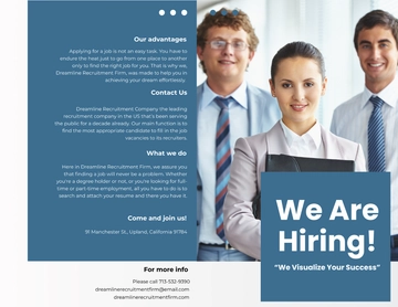 Free Recruitment Firm Brochure Template to Edit Online
