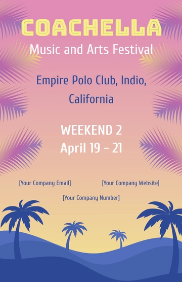 Free Coachella Weekend Poster Template to Edit Online