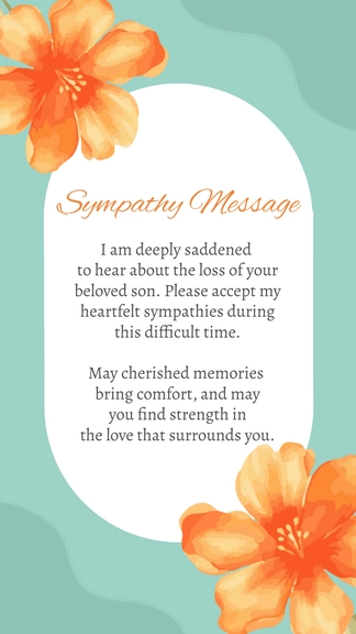 Free Sympathy Message For Loss of Son Template to Edit Online