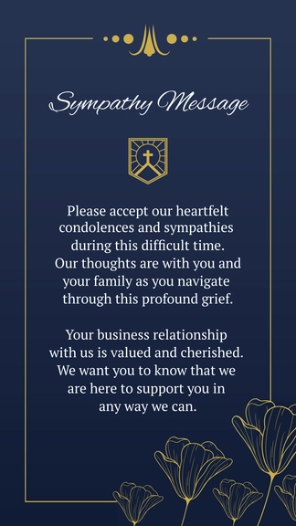 Free Business Sympathy Message To Client Template to Edit Online