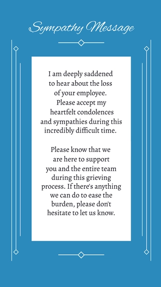 Free Employer Sympathy Message Template to Edit Online