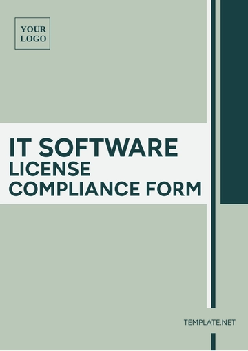 Free IT Software License Compliance Form Template to Edit Online