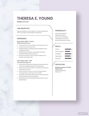 Home Stylist Resume
