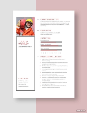 Firearms Examiner Resume