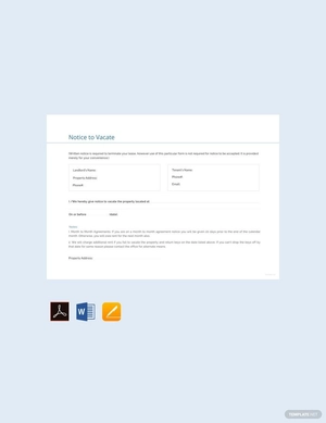 Editable Notice to Vacate Template
