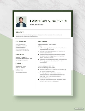 Homeland Security Resume