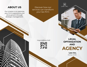 Free Law Firm Agency Brochure Template to Edit Online