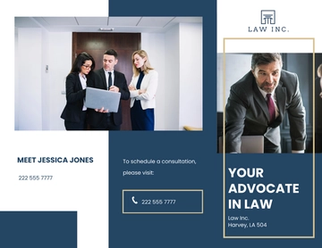 Free Law Firm Attorney Profile Brochure Template to Edit Online