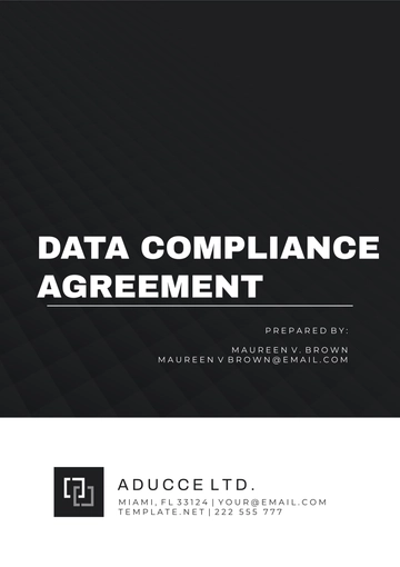 Free Data Compliance Agreement Template to Edit Online