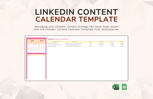 LinkedIn Content Calendar Template