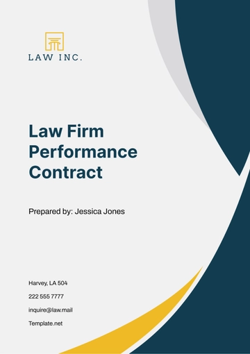 Free Law Firm Performance Contract Template to Edit Online