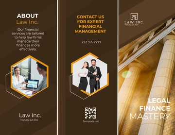 Free  Law Firm Finance Brochure Template to Edit Online