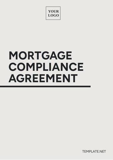 Free Mortgage Compliance Agreement Template to Edit Online
