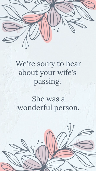 Free Loss of Wife Sympathy Message Template to Edit Online