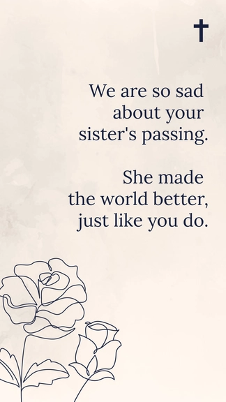 Free Sympathy Message Loss of Sister Template to Edit Online
