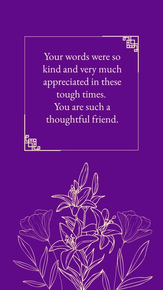 Free Thank You Sympathy Message Template to Edit Online