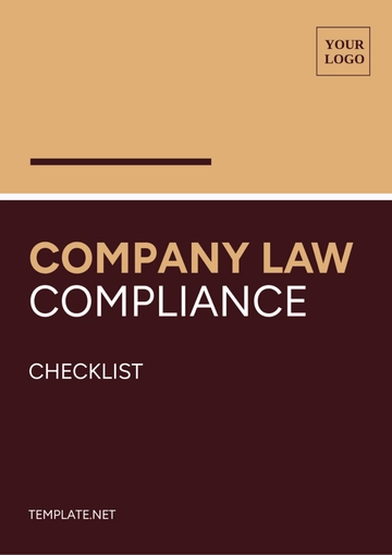 Free Company Law Compliance Checklist Template to Edit Online