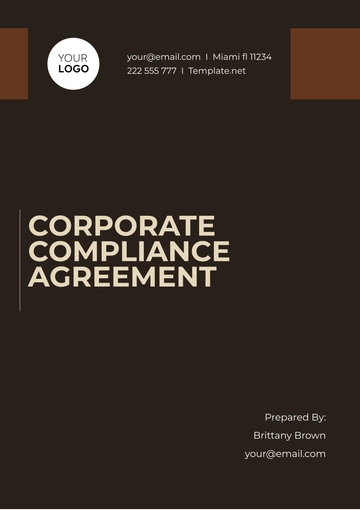 Free Corporate Compliance Agreement Template to Edit Online