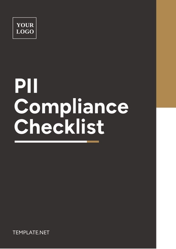 Free PII Compliance Checklist Template to Edit Online