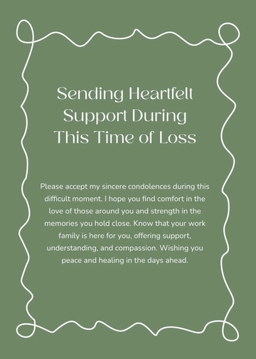 Free Coworker Sympathy Message Template to Edit Online