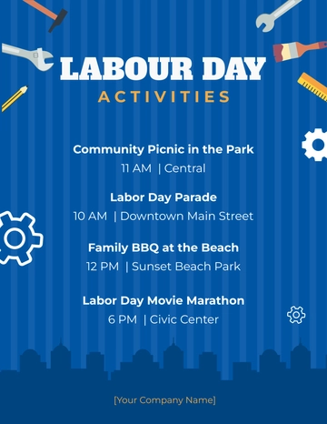 Free Labour day Activities Template to Edit Online