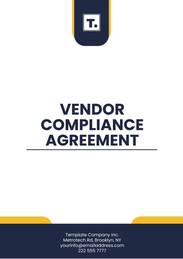Free Vendor Compliance Agreement Template to Edit Online