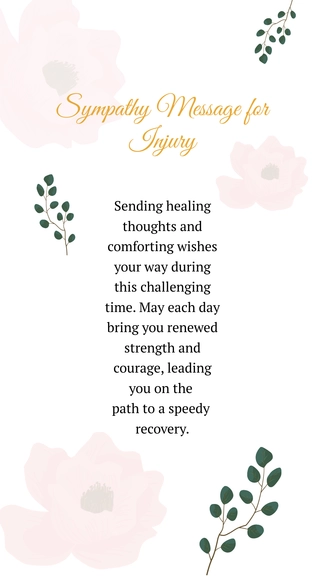 Free sympathy message for injury Template to Edit Online