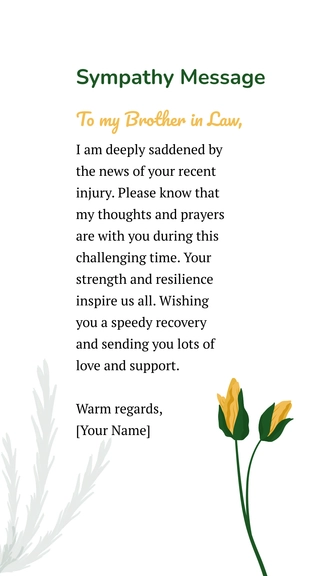 Free sympathy message for brother in law Template to Edit Online