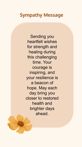 Free sympathy message for illness Template to Edit Online