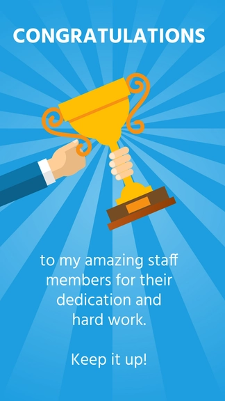 Free Staff Congratulations Apprecetion Message Template to Edit Online