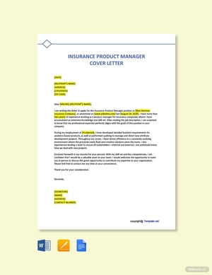 Insurance Product Manager Cover Letter