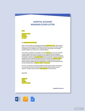 Hospital Account Manager Cover Letter
